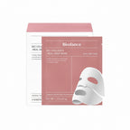 Biodance Bio Collagen Real Deep Mask facial sheet mask packaging, featuring a dusty pink box with a white sheet mask illustration on the front, alongside another box in the background.
