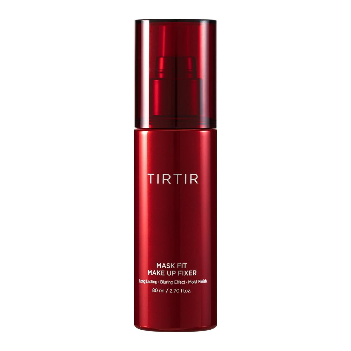 Red bottle of TIRTIR Mask Fit Make Up Fixer on a white background