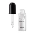 A clear glass dropper bottle labeled 'INGLOT DURALINE' next to its detached black cap and glass pipette, set against a solid white background.