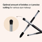 Makeup brushes with optimal bristle amount and precise cutting for eye makeup on a white background.