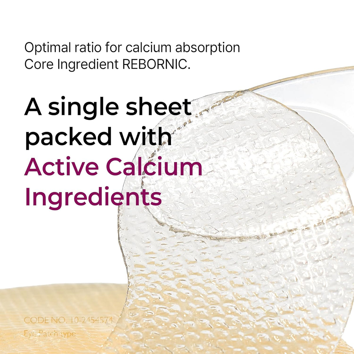 Sheet with text about calcium absorption and active calcium ingredients on a white background