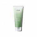 Anua Heartleaf + BHA pore deep cleansing foam in a light green squeeze tube with a clear cap, shown on a white background with a soft shadow.