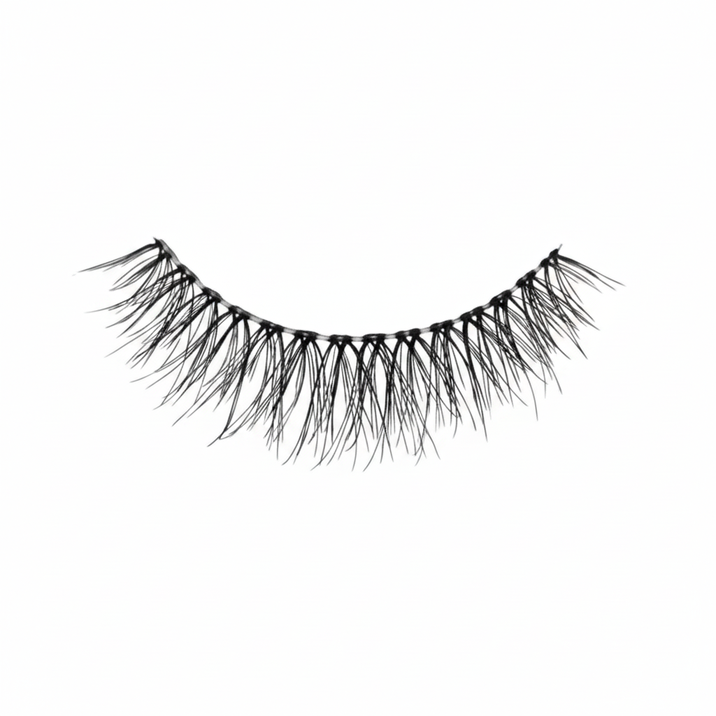 A single pair of black false eyelashes shown against a plain white background.