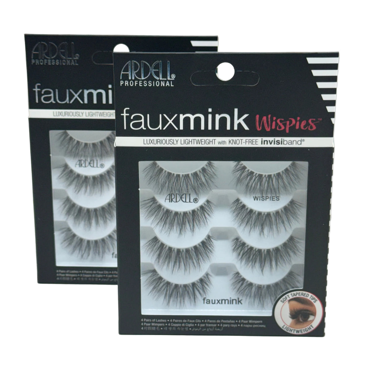 Ardell fauxmink wispies false eyelashes packaging on a white background