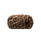Leopard print clutch bag on a marble surface