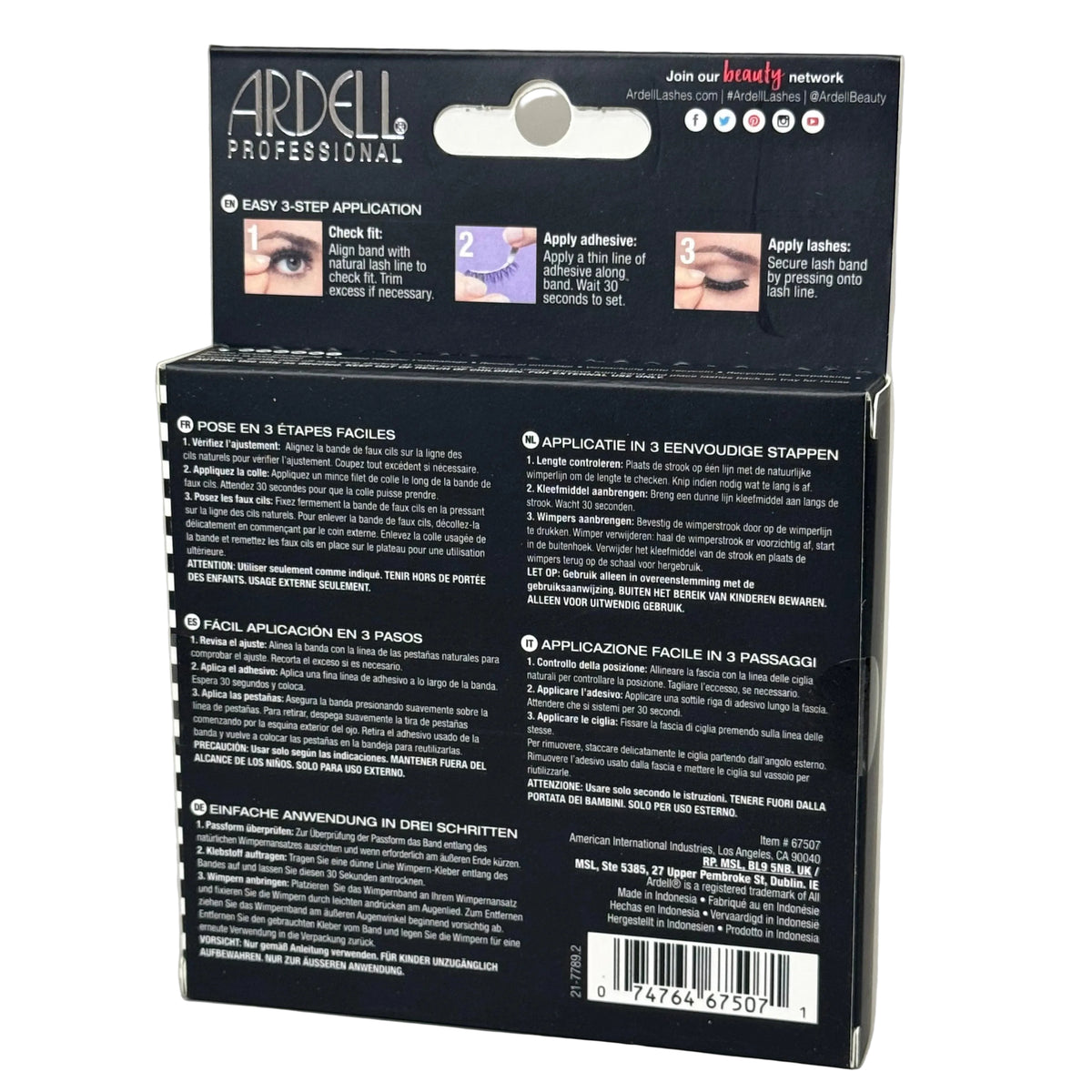 Ardell Professional packaging with application instructions on a gray background