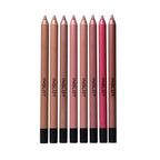Set of Inglot lip pencils on a white background