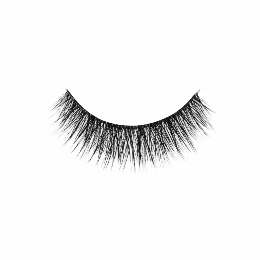 A single pair of black false eyelashes shown against a plain white background.