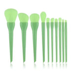 10pc Colorful Makeup Brushes – Foundation, Blush & Eyeshadow