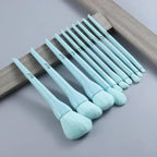 10pc Colorful Makeup Brushes – Foundation, Blush & Eyeshadow