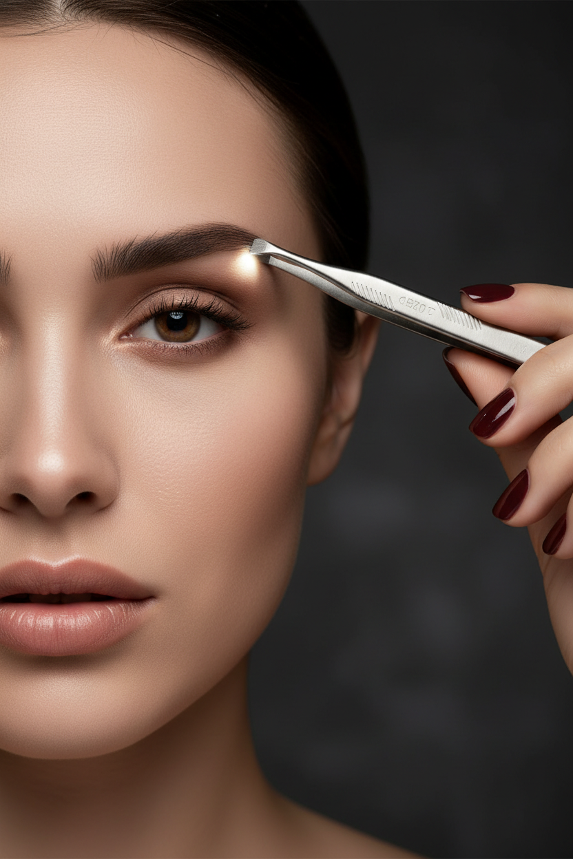 LED Eyebrow Tweezers – Stainless Steel