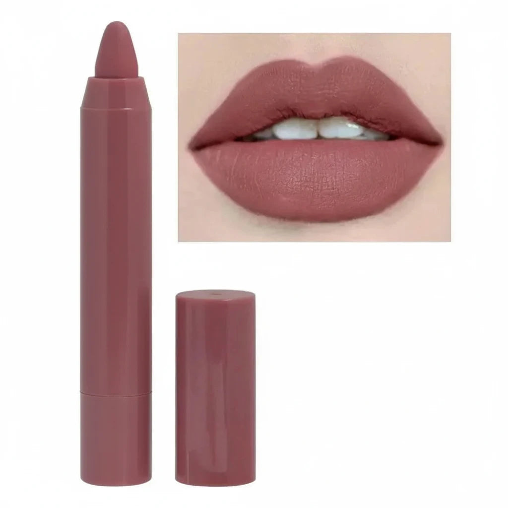 Lavason lipstick with a close-up of lips wearing the shade on a white background
